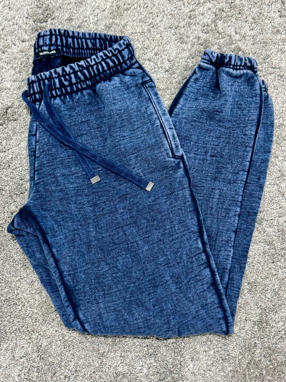 TALENTLESS-Heavyweight Sweatpants-Blue / Navy Acid Wash-Unisex Sz. Small